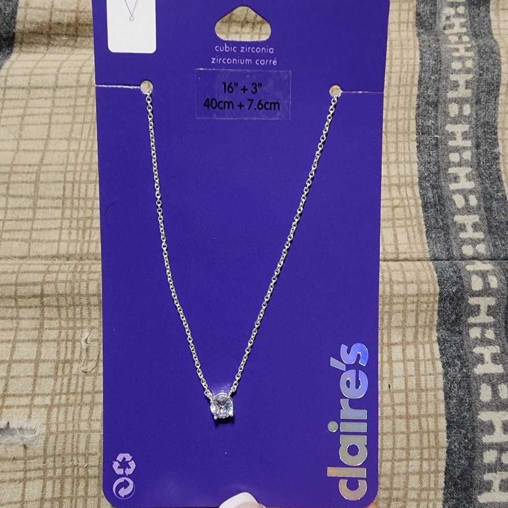 Claire's Necklace 16 inch cubic zirconia